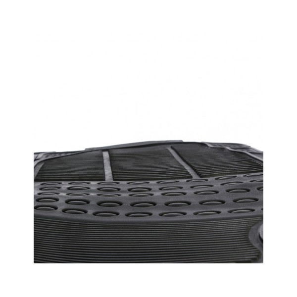 Alfombrilla de Goma para Coches Alfombra Goma Recortable Juego de 4 Piezas Color Negro